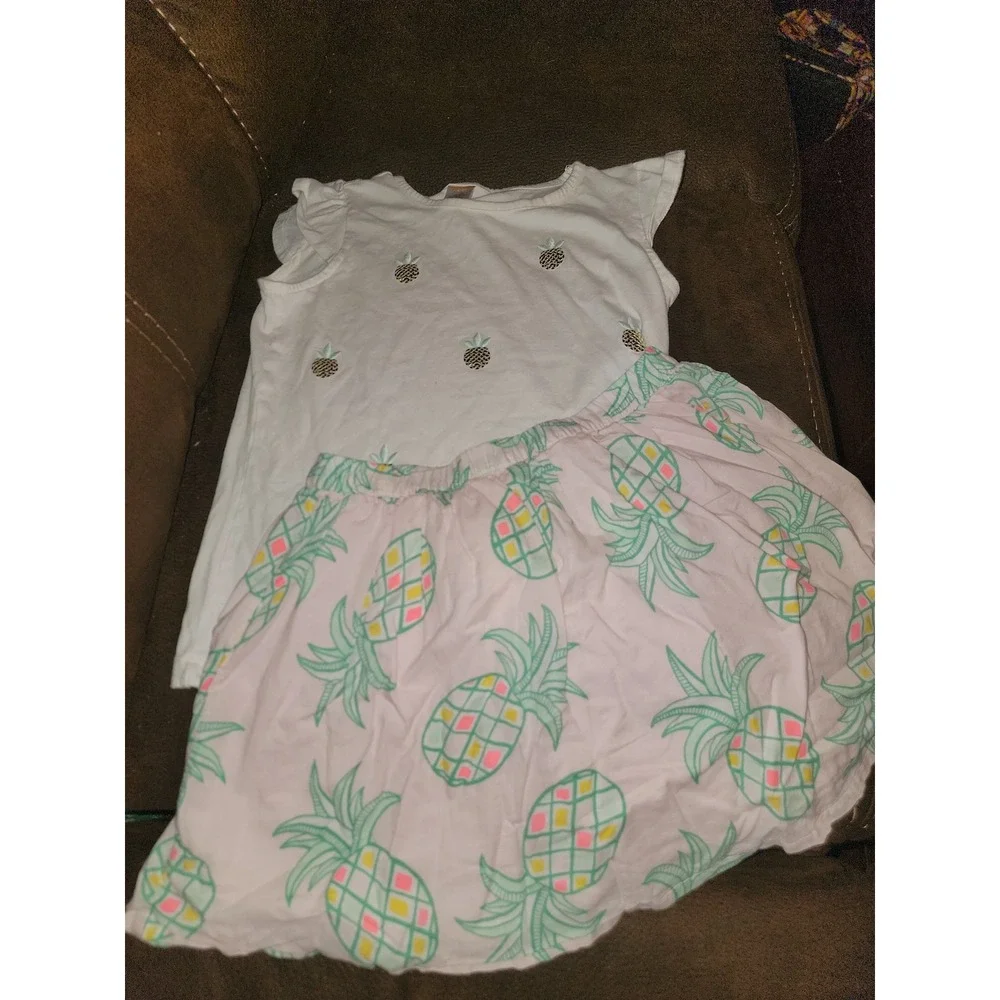 Gymboree‎ pineapple sparkle top and skirt size 10